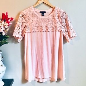 🛍Adrianna Papell Women’s Pink Floral Knit Blouse